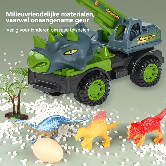 Dinosaurus auto Kraanwagen Kinderspeelgoed - Speelgoed kinderen Dino Zomer buitenspeelgoed 3 jaar 4 jaar cadeau, Stegosaurus