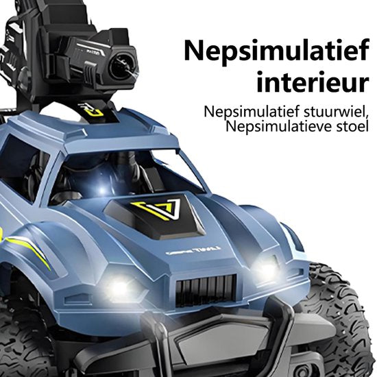 All-Terrain RC Monster Truck - Binnen & Buiten Speelgoedauto - Uitgerust met Waterpistool - Anti-Slip Banden - Voor Jongens & Meisjes - Blauw