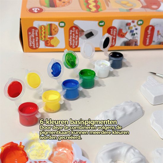 Knutselpakket Magneten Maken & Gips Gieten - DIY Creatief Speelgoed Set - Thema Eten met Taart, Kersttaart, Cupcake - Inclusief Verf & Vormpjes - Knutselen voor Kinderen - Educatief Speelgoed - Koelkast Magneten - Verjaardag Cadeau Jongens & Meisjes