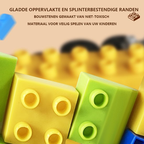 206-Delige Bouwstenen Set – Compatibel Bouwspeelgoed – Creatief Constructiespeelgoed voor Kinderen – Felle Kleuren & Diverse Vormen – Inclusief Opbergemmer