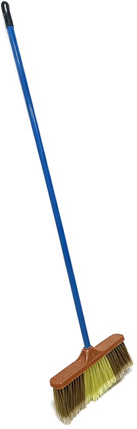 Clean bezem met Lange Steel - 134x32 cm - Professionele Kamerbezem voor Parket, Laminaat & PVC - Anti-Statische Vloerveger - Verwijdert Dierenharen & Stof - Ergonomische Huisbezem - Krasvrije Vloerborstel voor Woonkamer & Keuken - Groen/Geel