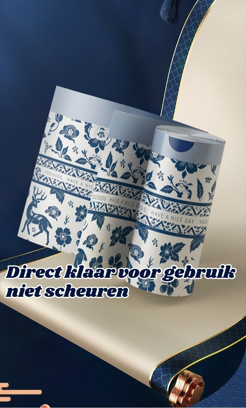 Extra Sterke Afvalzakken met Trekkoord - 20 Liter 87 Stuks - Scheurvaste Vuilniszakken - Stijlvol Delfts Blauw Design - Lekvrij & Extra Dik - Pedaalemmerzakken voor Keuken - 50*60CM- Universele Pasvorm voor Prullenbak - Niet Doorschijnend
