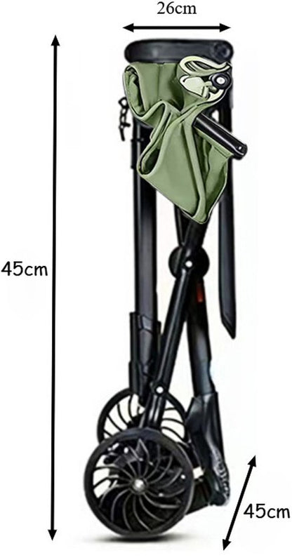 Lichtgewicht Buggy & Reisbuggy - Compacte Kinderwagen - Oersterk Aluminium Frame - Geschikt als Handbagage Vliegtuig - Tot 30kg Draagkracht - Eenhands Inklapbaar - Stabiel 4-Wiel Design & Anti-Schok - Ideaal voor Camping & Auto - Groen