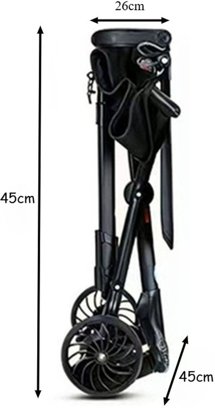 Lichtgewicht Buggy & Reisbuggy - Compact inklapbaar Kinderwagen - Opvouwbaar Wandelwagen - Tot 30kg Draagkracht - Stabiel 4-Wiel Design & Anti-Schok - Ideaal voor Camping & Auto - Oersterk Aluminium Frame - Eenhands Inklapbaar - Zwart