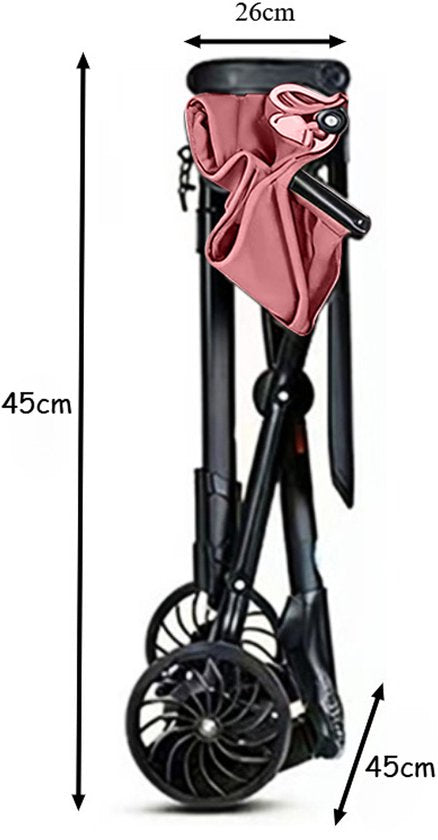 Lichtgewicht Buggy & Reisbuggy - Compact inklapbaar Kinderwagen - Opvouwbaar Wandelwagen - Tot 30kg Draagkracht - Stabiel 4-Wiel Design & Anti-Schok - Ideaal voor Camping & Auto - Oersterk Aluminium Frame - Eenhands Inklapbaar - Roze