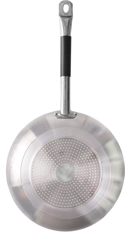 Koekenpan Ø 30 cm - Geschikt voor Inductie & Gas - Luxe Aluminium Bakpan met Ital Stone Anti-aanbaklaag & Graniet look - 100% PFOA, Lood & Nikkelvrij - Krasbestendige Steenlaag met Soft-Grip Steel - Zwart/Grijs