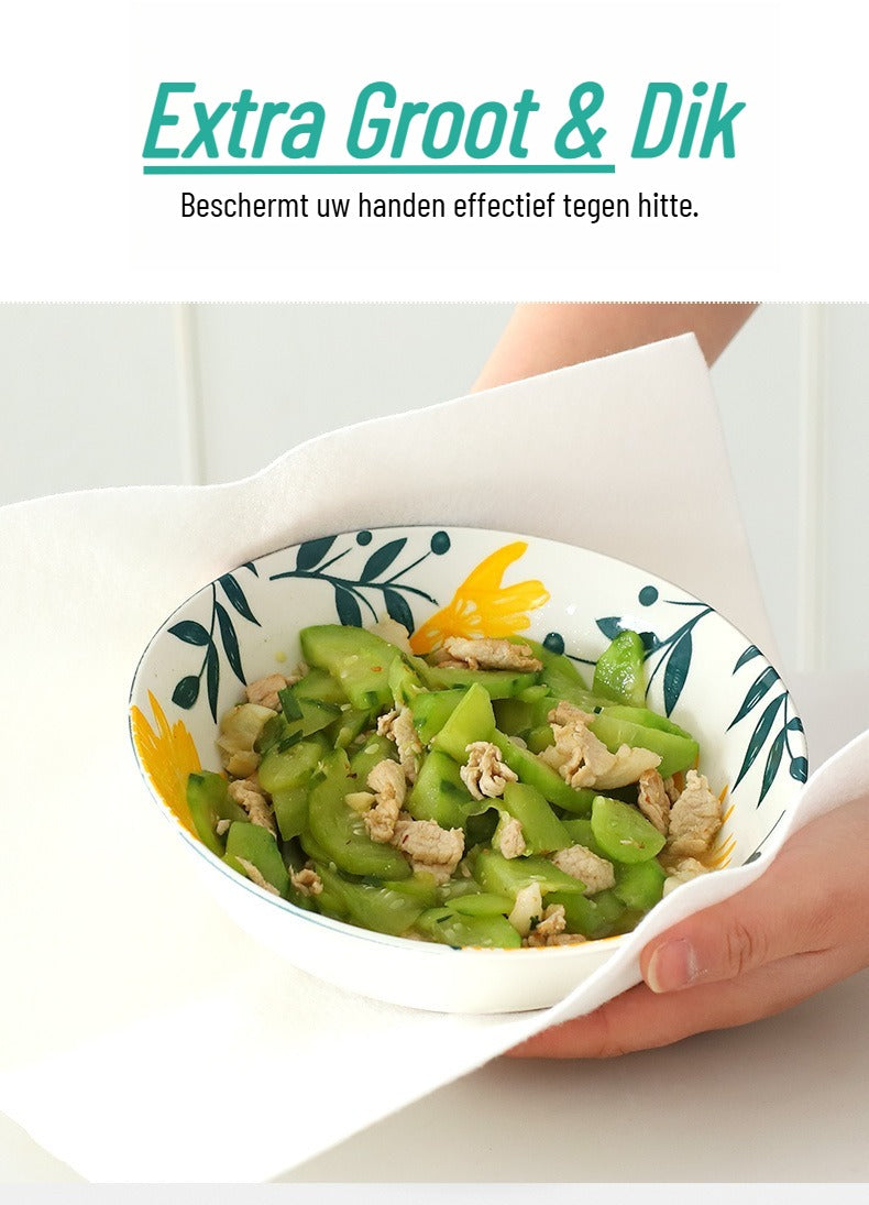 Herbruikbare bamboe keukenrol - 40 herbruikbare vaatdoekjes - Wasbaar keukenpapier - Natuurlijk - Biologisch afbreekbaar - Ultra-absorberend & vetvrij - 28 x 28 cm - Pluisvrij & krasvrij - Multifunctionele wonderdoekjes voor ramen, auto & interieur