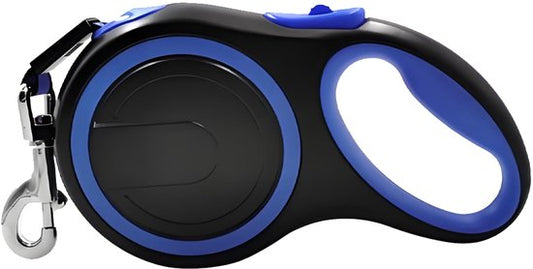 Uitschuifbare Hondenriem 3M (Tot 15KG) - Rollijn Hondenriem - Hondenlijn uittrekbaar - Automatische hondenriem - Rollijn - Anti-klit - Ergonomisch Handvat met Remsysteem - RVS Sluiting - Quick Lock Functie - blauw