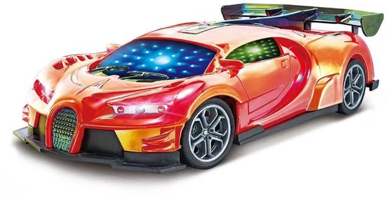 RC Racing Auto - Speelgoed Auto met 3D LED-Verlichting - 1:20 Simulatie - Draadloze Afstandsbediening - Hoge Snelheid - Binnen & Buiten Gebruik - Voor Kinderen - Rood