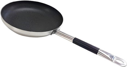 Koekenpan Ø 30 cm - Geschikt voor Inductie & Gas - Luxe Aluminium Bakpan met Ital Stone Anti-aanbaklaag & Graniet look - 100% PFOA, Lood & Nikkelvrij - Krasbestendige Steenlaag met Soft-Grip Steel - Zwart/Grijs