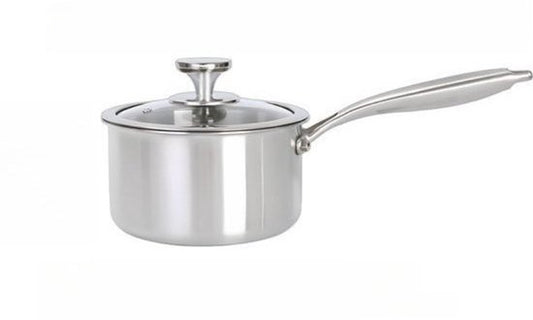 RVS Soeppan met Glazen Deksel - Ø 20 cm - Geschikt voor Inductie, Gas, Elektrisch & Keramisch - 100% PFAS-vrij - Vaatwasserbestendig - Hoogwaardig Roestvrij Staal - Koudgrepen & Sandwichbodem - Snelle Warmteverdeling - voor Soep, Pasta & Groenten