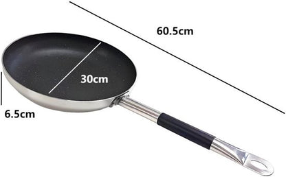 Koekenpan Ø 30 cm - Geschikt voor Inductie & Gas - Luxe Aluminium Bakpan met Ital Stone Anti-aanbaklaag & Graniet look - 100% PFOA, Lood & Nikkelvrij - Krasbestendige Steenlaag met Soft-Grip Steel - Zwart/Grijs