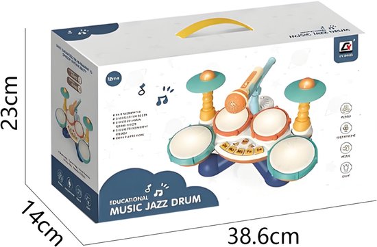 Interactief Baby Drumstel & Muziekinstrument - 3-in-1 Speelgoed met Piano, Microfoon en Licht & Geluid - Educatief Muziek Speelgoed voor Peuter - Verjaardag Cadeau voor Jongens & Meisjes 1 Jaar+