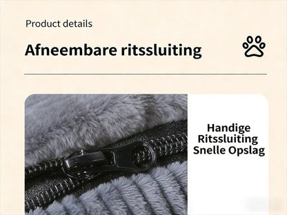 Hondenmand & Kattenhuis - 43*39*37CM - Luxe Huisdierbed - Opvouwbaar tot Sofa- Met Uitneembaar Kussen&Handvat - Wasbaar & Anti-slip - voor Middelgrote & Kleine Honden - Geschikt voor Alle Kittens - Indoor Iglo Slaapplek - Winter Warme Slaapzak -Grijs