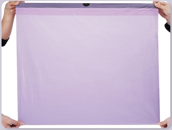 Paarse Vuilniszakken met Trekkoord - 45 Liter 100 Stuks - 65 x 60 cm - Extra Dikke Sterk HDPE Afvalzakken - Scheurvast & Lekvrij - Luxe Design - Voor Keuken & Kantoor - Ondoorzichtig & Discreet - Ideaal voor Restafval en Plastic