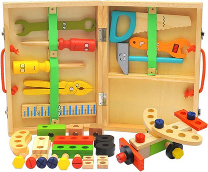 Houten gereedschapskist speelgoed - Educatief & duurzaam voor 3+ jaar