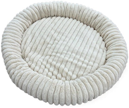 Donut Hondenmand 100 cm - Ronde huisdier nesten - Fluffy Hondenkussen - wasbaar - Anti-slip Mat Onderkant - voor grote honden - Anti Stress & Kalmerende Werking - Hondenmand rond - Comfortabele Slaapmand - Luxe Dierenbenodigdheden - Dog Bed - beige