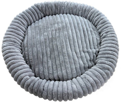 Donut Hondenmand 100 cm - Ronde huisdier nesten - Fluffy Hondenkussen - wasbaar - Anti-slip Mat Onderkant - voor grote honden - Anti Stress & Kalmerende Werking - Hondenmand rond - Comfortabele Slaapmand - Luxe Dierenbenodigdheden - Dog Bed - grijs