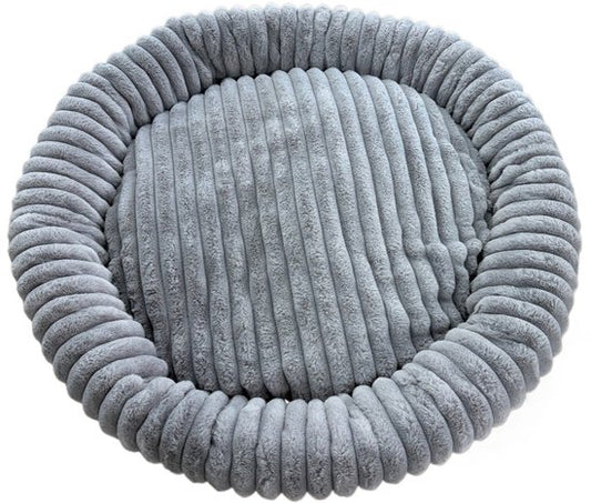 Donut Hondenmand 100 cm - Ronde huisdier nesten - Fluffy Hondenkussen - wasbaar - Anti-slip Mat Onderkant - voor grote honden - Anti Stress & Kalmerende Werking - Hondenmand rond - Comfortabele Slaapmand - Luxe Dierenbenodigdheden - Dog Bed - grijs