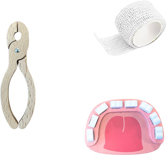 Dokterset Speelgoed 21 deligs - Inclusief stethoscoop spuit thermometer verband – Realistisch Rollenspel - Houten speelgoedset - Dokterssetje - Peuter
