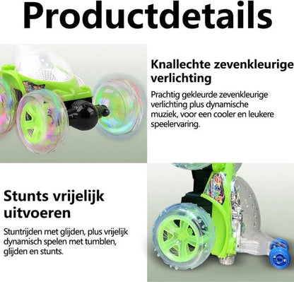 Off-Road RC Auto - speelgoed afstandsbediening auto - 360° Draaien - LED Verlichting - Stuntauto - Draadloze Afstandsbediening - Cool Design - Oplaadbare Accu - Voor Jongens & Meisjes - Groen