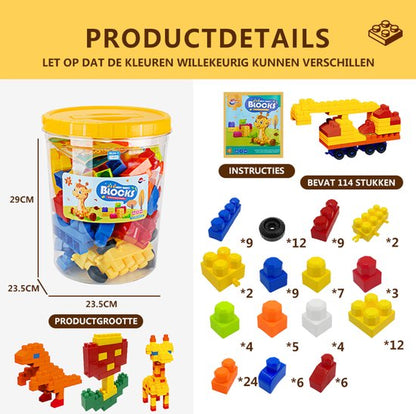 Bouwsets Kunststof-Montessori speelgoed- constructie speelgoed-114 pcs