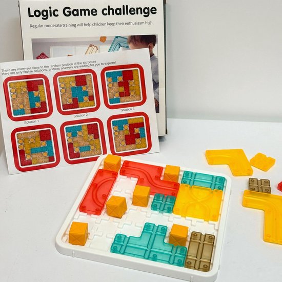 Reisspelletjes Kinderen - Educatief Logisch Denkspel voor Kinderen - Tetris Puzzel & Breinbreker - STEM Speelgoed voor Ruimtelijk Inzicht - Inclusief 14 Blokken & 6 Kubussen - Vakantie Vliegtuig / Auto - IQ Game voor 3, 4, 5, 6, 7, 8, 9+