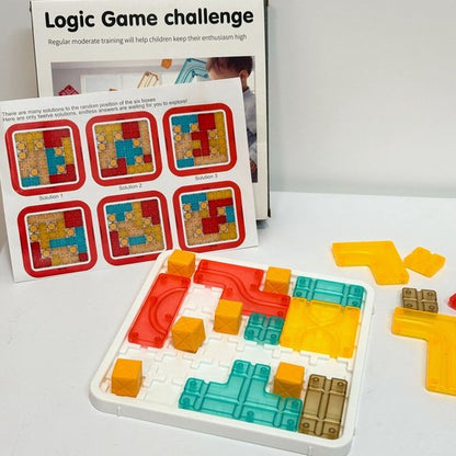 Reisspelletjes Kinderen - Educatief Logisch Denkspel voor Kinderen - Tetris Puzzel & Breinbreker - STEM Speelgoed voor Ruimtelijk Inzicht - Inclusief 14 Blokken & 6 Kubussen - Vakantie Vliegtuig / Auto - IQ Game voor 3, 4, 5, 6, 7, 8, 9+