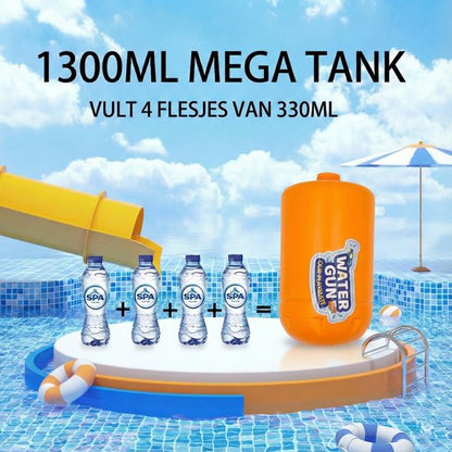 Waterpistool 62cm XL - 1300ml Grote Tank & 7m Schietbereik - Water Pistool- Watergeweer - Super Soaker - Duurzaam Waterspeelgoed voor Strand & Tuin - Buitenspeelgoed voor Kinderen & Volwassenen - 62*26*14cm - Blauw, Grijs