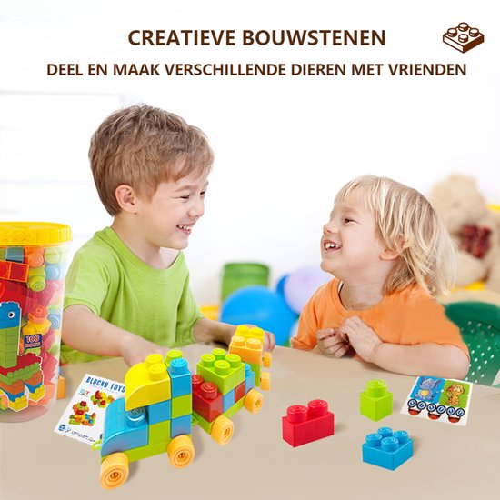 Bouwsets Kunststof-Montessori speelgoed- constructie speelgoed-100 pcs