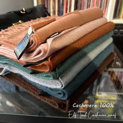 100% Cashmere Sjaal Dames - Zachte Kasjmier Wintersjaal in Chique Geschenkverpakking - Premium Kwaliteit met Waterrimpel Glans - Warm & Stijlvol - Verjaardag Cadeau voor Vrouwen - olijfgroen