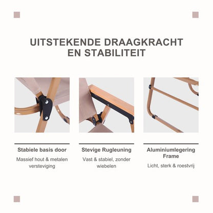 Campingstoel - Vouwstoel - Opvouwbaar Visstoel - Klapstoel met armleuningen - Lage Strandstoel - Compacte Visstoel - Lichtgewicht & Stevig tot 100kg - Zithoogte: 30cm - Ideaal voor Camping, Strand & Tuin - Khaki