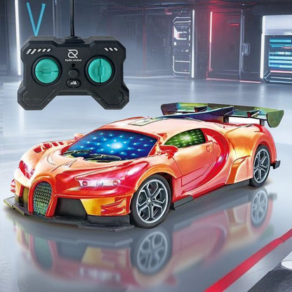 RC Racing Auto - Speelgoed Auto met 3D LED-Verlichting - 1:20 Simulatie - Draadloze Afstandsbediening - Hoge Snelheid - Binnen & Buiten Gebruik - Voor Kinderen - Rood