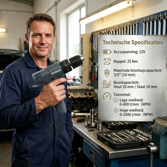 Gevulde Gereedschapskoffer - Accuboormachine Set in Koffer - Complete Gereedschapsset inclusief Handgereedschap en Borenset - 10mm - Type-C Oplaadbaar - Inclusief Schroevendraaiers, Tang en Accessoires - wit