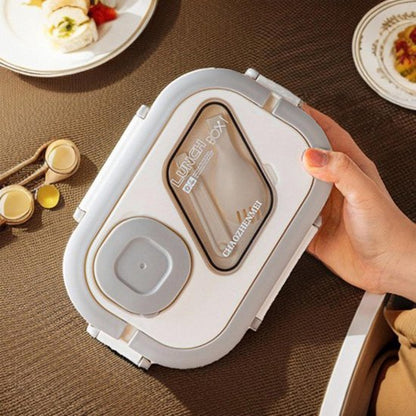 Lunchbox Set 1200+600ml voor Vaatwasser & Magnetronbestendig - Yoghurt en Muesli beker to go - broodtrommel met sausbox ‌en bestek‌ - Lunchpot met Isolerende Draagtas -Bento box voor volwassenen en kinderen‌ - Voor Werk, School, Picnic - Wit