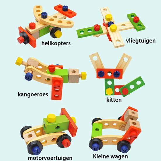 Houten gereedschapskist speelgoed - Educatief & duurzaam voor 3+ jaar