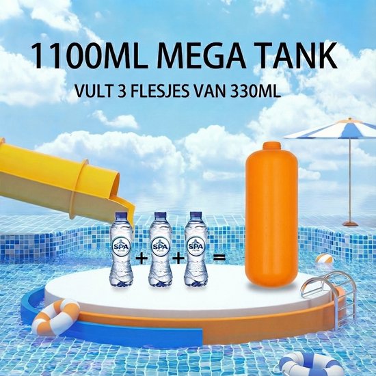 Waterpistool 51cm XL - 7m Bereik - 1100ml - Water Pistool- Watergeweer - Super Soaker - Waterspeelgoed - Buitenspeelgoed voor Kinderen & Volwassenen - 51×22×10cm - Geel