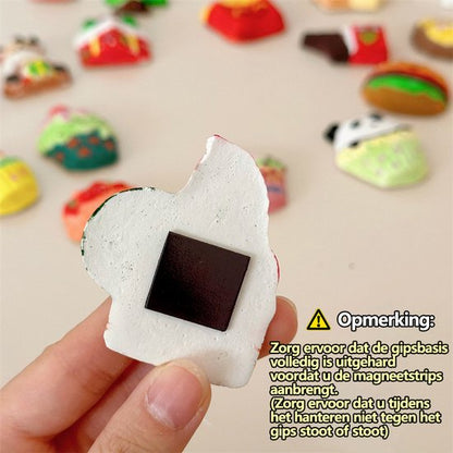 Knutselpakket Magneten Maken & Gips Gieten - DIY Creatief Speelgoed Set - Thema Eten met Hamburgers, Donuts & Frietjes - Inclusief Verf & Vormpjes - Knutselen voor Kinderen - Koelkast Magneten - Speelset - Verjaardag Cadeau Jongens & Meisjes