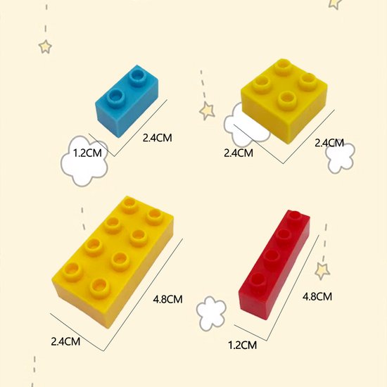 206-Delige Bouwstenen Set – Compatibel Bouwspeelgoed – Creatief Constructiespeelgoed voor Kinderen – Felle Kleuren & Diverse Vormen – Inclusief Opbergemmer