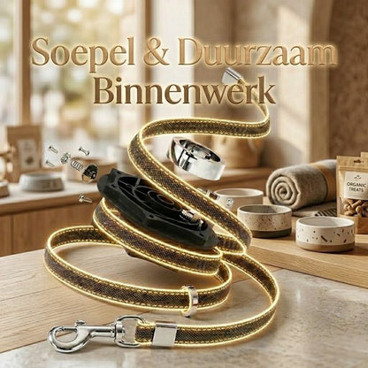 Uitschuifbare Hondenriem 5M (Tot 40KG) - Hondenlijn uittrekbaar - Automatische hondenriem - Rollijn - Anti-klit - Ergonomisch Handvat met Remsysteem - RVS Sluiting - Quick Lock Functie - oranje