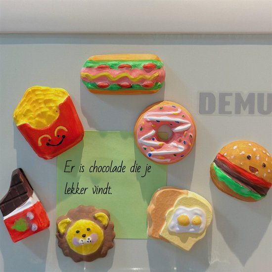 Knutselpakket Magneten Maken & Gips Gieten - DIY Creatief Speelgoed Set - Thema Eten met Hamburgers, Donuts & Frietjes - Inclusief Verf & Vormpjes - Knutselen voor Kinderen - Koelkast Magneten - Speelset - Verjaardag Cadeau Jongens & Meisjes