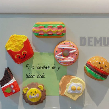 Knutselpakket Magneten Maken & Gips Gieten - DIY Creatief Speelgoed Set - Thema Eten met Hamburgers, Donuts & Frietjes - Inclusief Verf & Vormpjes - Knutselen voor Kinderen - Koelkast Magneten - Speelset - Verjaardag Cadeau Jongens & Meisjes