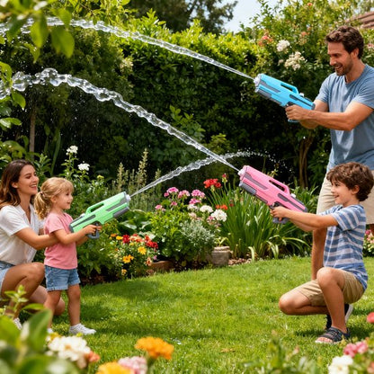 54cm Super Waterpistool - 1200ml Grote Tank, 8m Schietbereik - Waterpistool - Watergeweer - Super Soaker - Duurzaam Waterspeelgoed, Geschikt voor Strand en Tuin - Buitenspeelgoed voor Kinderen en Volwassenen - 54x22x7cm - Blauw, Grijs