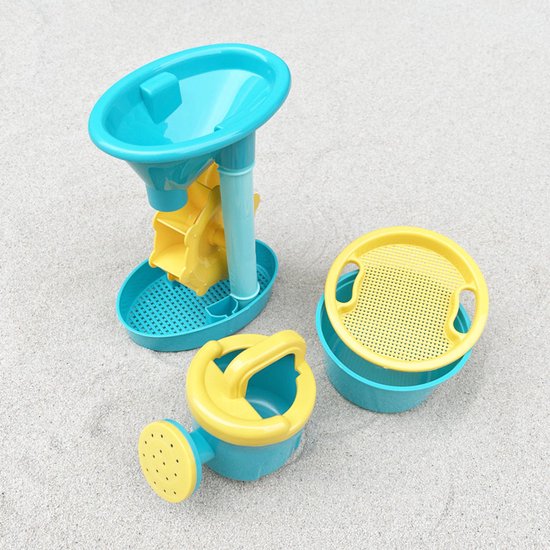 Zandspeelset 12-delige - Waterspeelset voor Kinderen – Compleet Pakket met Emmer, Gieter, Watermolen, Zandvormpjes en Schep voor Strand- en Tuinplezier - Zandbakken - Buitenspeelgoed - Speelgoed - Stevig Materiaal