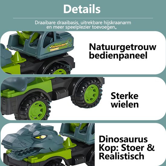 Dinosaurus auto Kraanwagen Kinderspeelgoed - Speelgoed kinderen Dino Zomer buitenspeelgoed 3 jaar 4 jaar cadeau, Stegosaurus