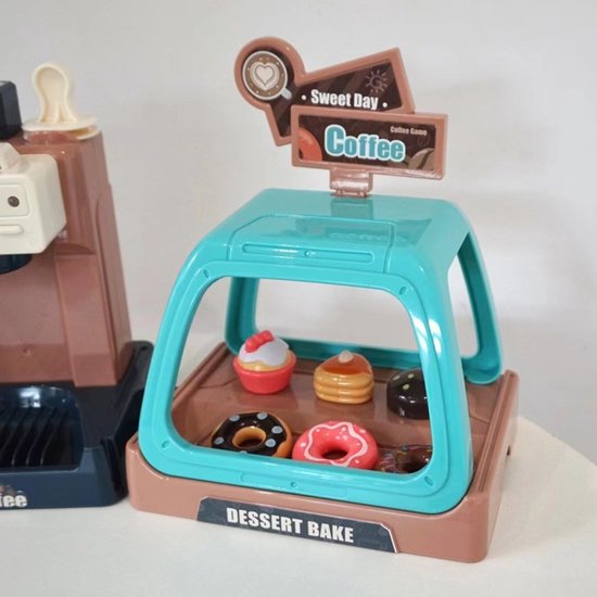 Speelset voor kinderen, 41pcs +, Koffiezetapparaat, Leren en Serveren Koffiemachine, Winkeltje Speelgeld met Licht & Geluid - Educatief Rollenspel - Interactief speelgoed - Keuken & Restaurant Verjaardag Cadeau voor Jongens & Meisjes 3 Jaar