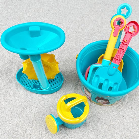 Zandspeelset 12-delige - Waterspeelset voor Kinderen – Compleet Pakket met Emmer, Gieter, Watermolen, Zandvormpjes en Schep voor Strand- en Tuinplezier - Zandbakken - Buitenspeelgoed - Speelgoed - Stevig Materiaal