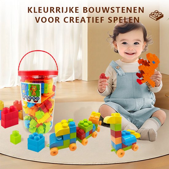 Bouwsets Kunststof-Montessori speelgoed- constructie speelgoed-100 pcs