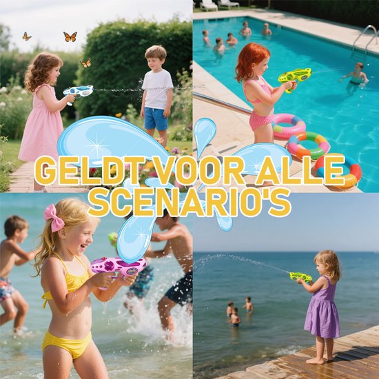 Waterpistool 23cm S - 4m Bereik - 500ml - Water Pistool- Watergeweer klein- Super Soaker - Waterspeelgoed - Buitenspeelgoed voor Kinderen & Volwassenen - 23*14*4cm - Roze
