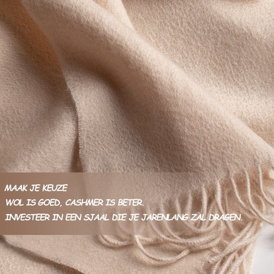 100% Cashmere Sjaal Dames - Zachte Kasjmier Wintersjaal in Chique Geschenkverpakking - Premium Kwaliteit met Waterrimpel Glans - Warm & Stijlvol - Verjaardag Cadeau voor Vrouwen - Melkwit